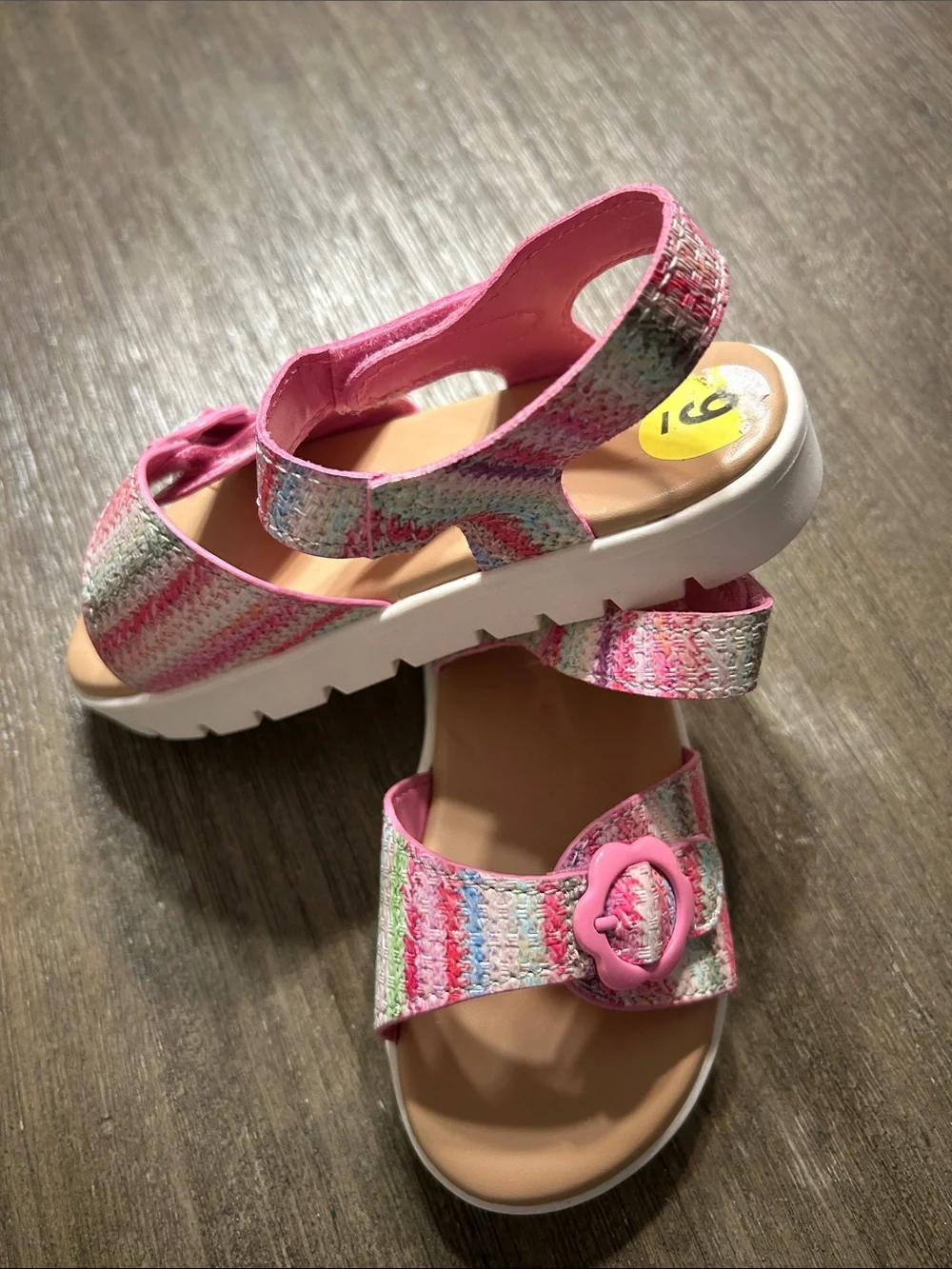 Jessica Simpson Girls' Pink Multi-Stripe Sandals, Sz.9, New no Tag.